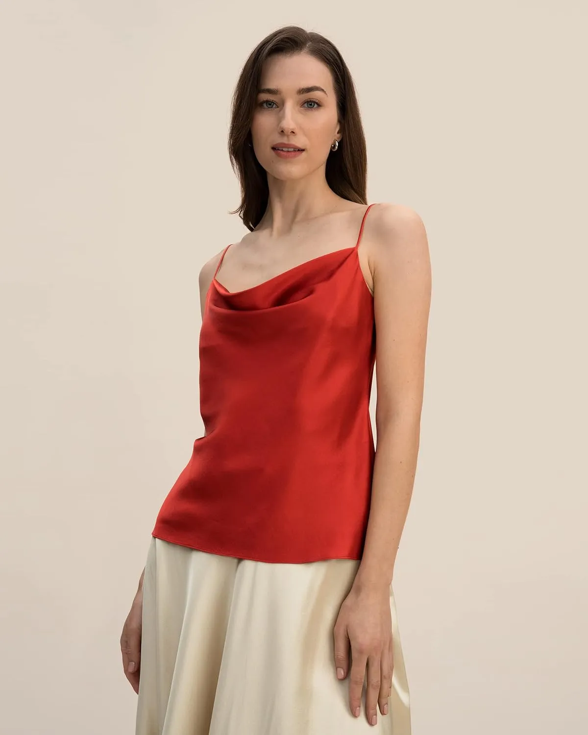 LilySilk Womens 100% Silk Camisole 22MM Charmeuse Silk, Versatile & Basic Silk Camisole Top for Summer
