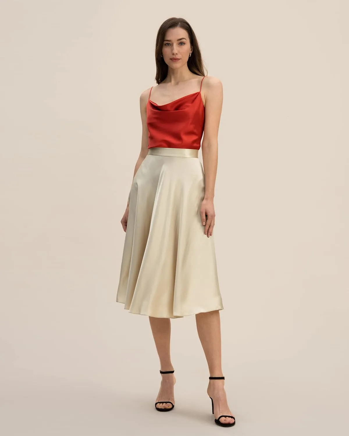 LilySilk Womens 100% Silk Camisole 22MM Charmeuse Silk, Versatile & Basic Silk Camisole Top for Summer