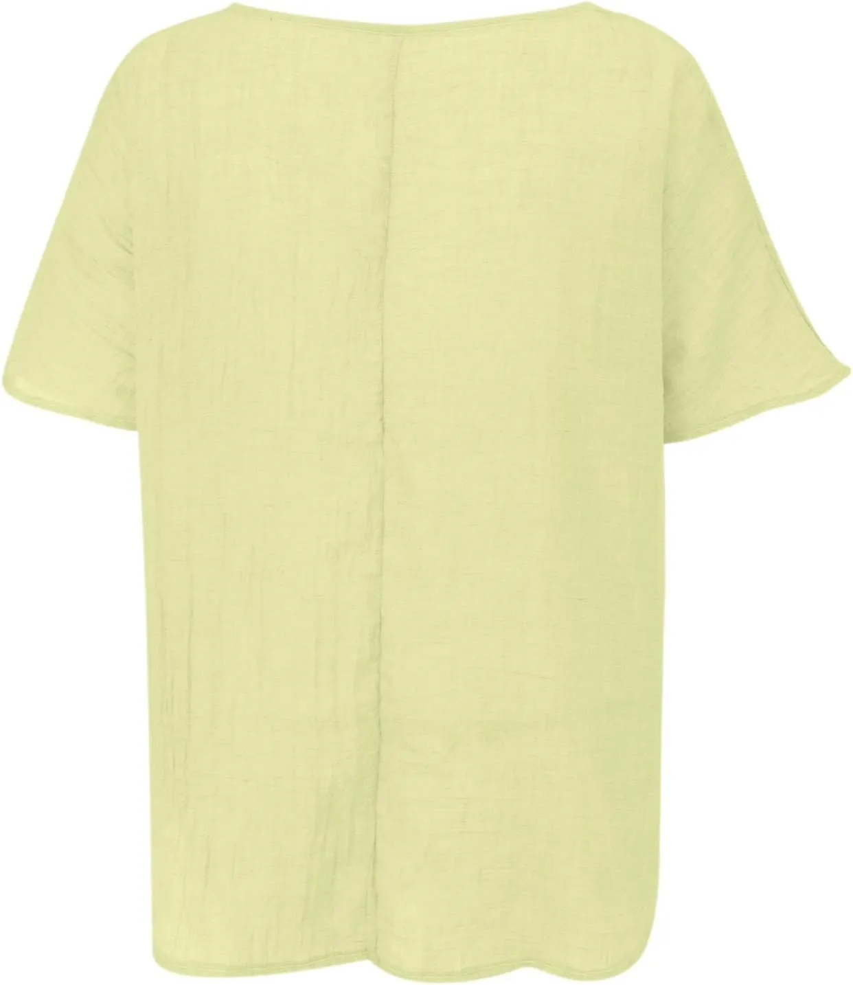 Linen Cotton Summer Tops for Women 3/4 Batwing Sleeve Crewneck Loose Shirt Solid Color Gauze Casual Pullover Tunic Top