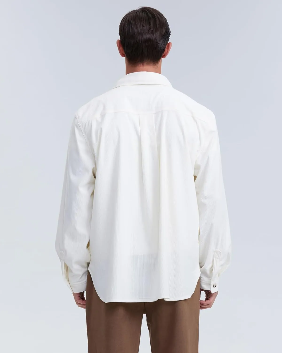Locachy Men's Casual Corduroy Shirt Loose Button Down Corduroy Shacket Jacket