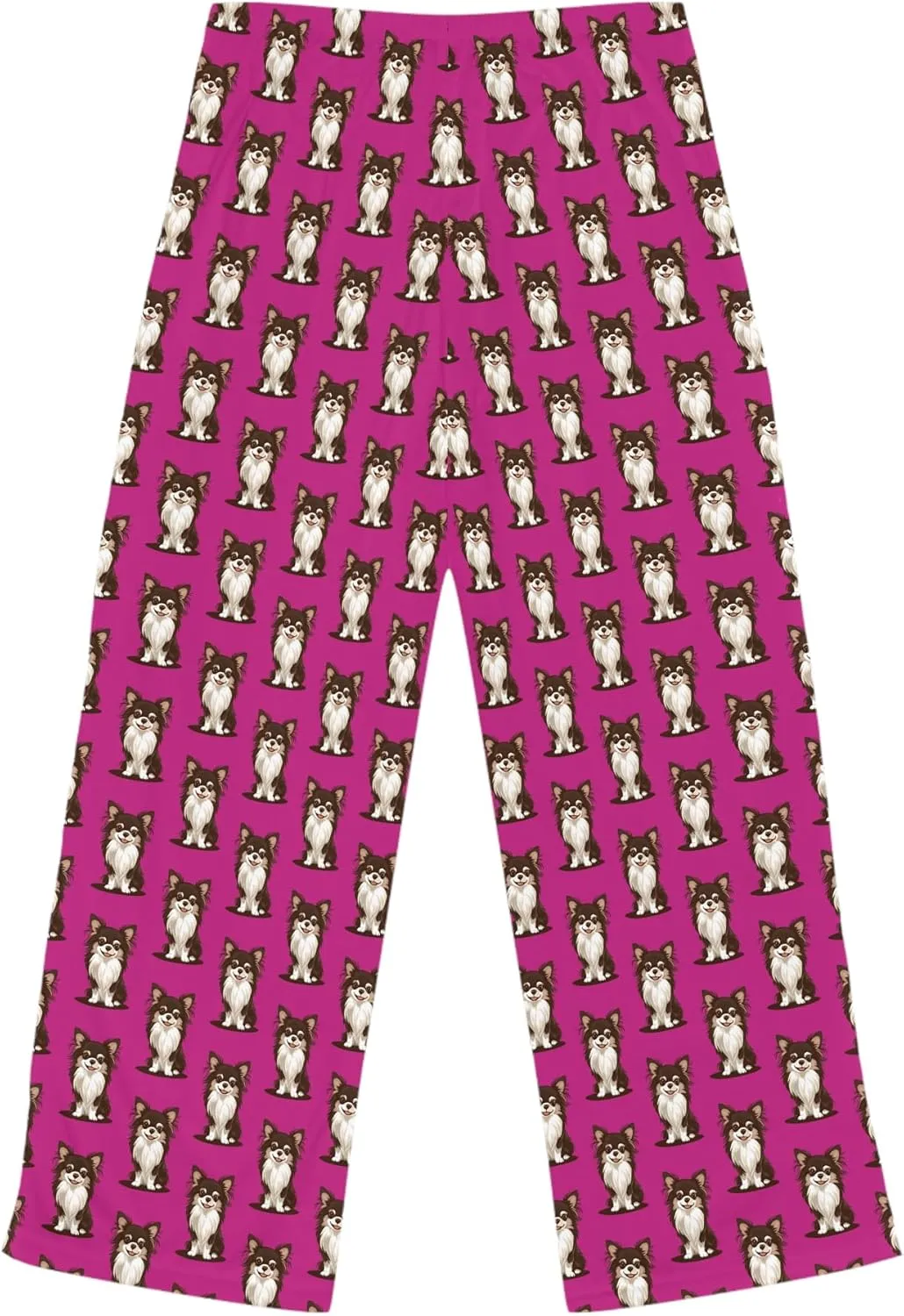 Long Haired Chihuahua Dog Hot Pink Women's Pajama Pants with Chihuahuas Puppy Pet Dog Pattern - Meandering Annie
