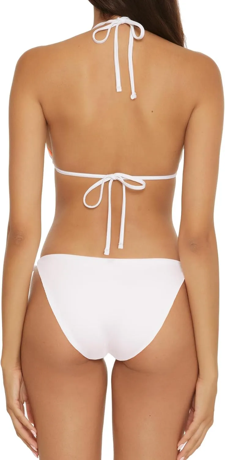 Lucky Women's Clear Lines Reversible Triangle Top and Tie Side Bottom Bikini Set, Adjustable, Two Piece Swimsuits