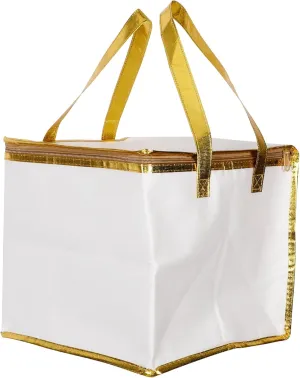 Luxshiny Insulated Large Capacity Food Bag Handheld Grocery Tote with Coating for Catering Picnics and Takeout Lightweight and Easy to Carry