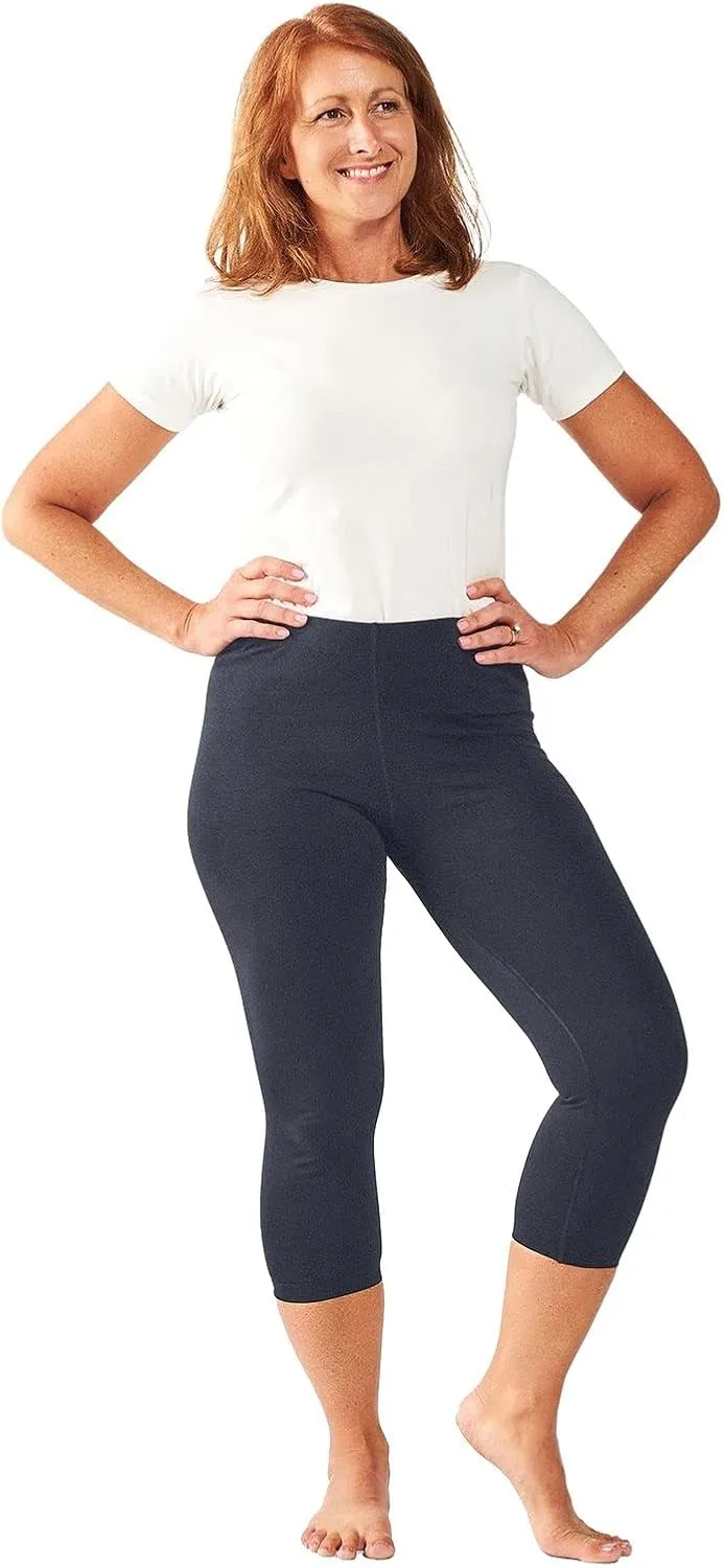 Maggie's Organic Cotton Midcalf Leggings - Base Layer Legging - Super Soft Workout Leggings