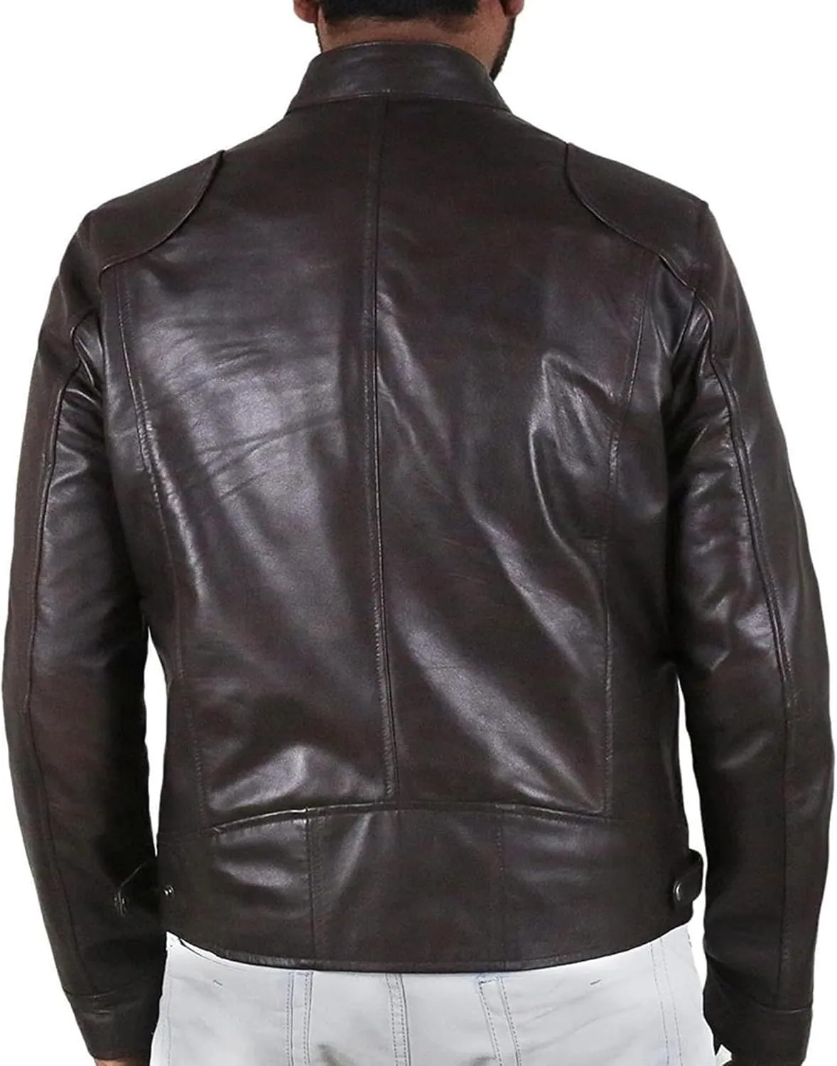 Male Cafe Racer Style PU Jacket Motorcycle Distressed Leather Jackets Moto Coat Bikers Leather Biker Blazer