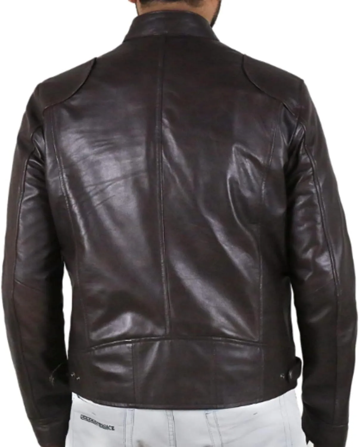 Male Cafe Racer Style PU Jacket Motorcycle Distressed Leather Jackets Moto Coat Bikers Leather Biker Blazer