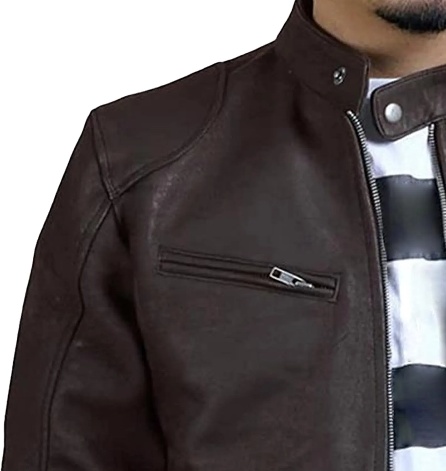 Male Cafe Racer Style PU Jacket Motorcycle Distressed Leather Jackets Moto Coat Bikers Leather Biker Blazer