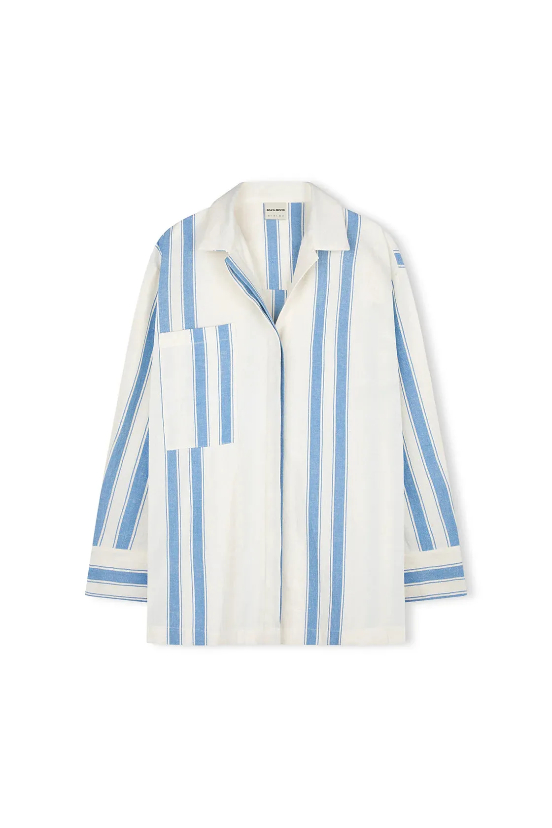 Marine Stripe Organic Cotton Blend Shirt
