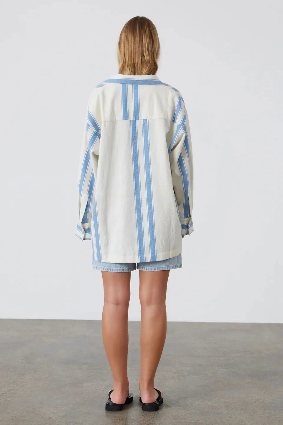 Marine Stripe Organic Cotton Blend Shirt