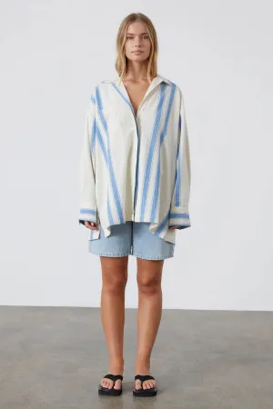 Marine Stripe Organic Cotton Blend Shirt