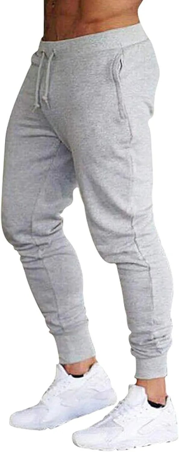 Maryia Men's Workout Joggers Sweatpants Gym Training Slim Fit Pants Active Basic Lightweight Stretch Chino Trousers