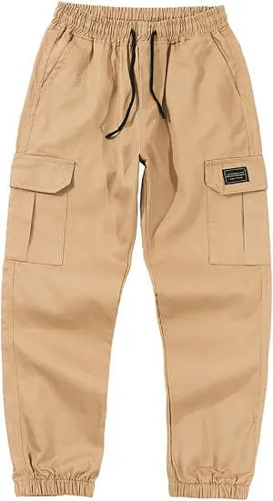 Men Cargo Pants Trousers Pockets Trousers Men Cargo Trousers Men's Cargo Pants Elastic Waistband Chino Slim Skinny