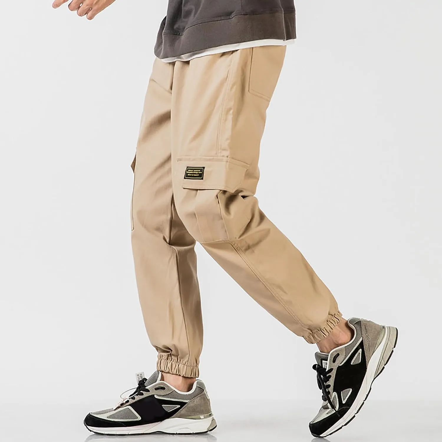 Men Cargo Pants Trousers Pockets Trousers Men Cargo Trousers Men's Cargo Pants Elastic Waistband Chino Slim Skinny