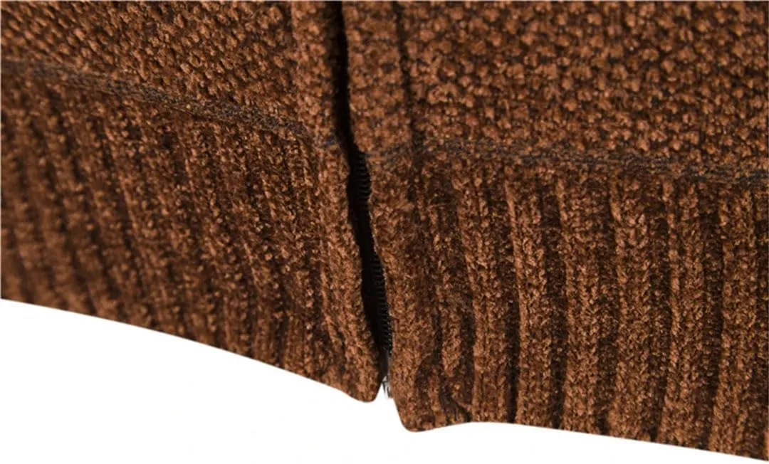 Men Knitwear Cardigan Sweater Autumn Winter Stand-Up Collar Zipper Casual Cardigan Sweater Jacket