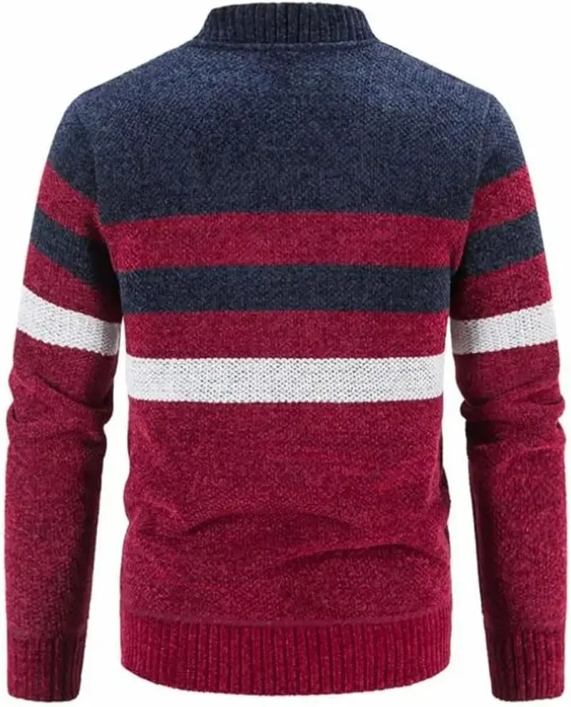 Men Knitwear Cardigan Sweater Autumn Winter Stand-Up Collar Zipper Casual Cardigan Sweater Jacket