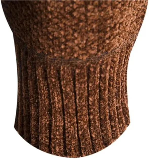 Men Knitwear Cardigan Sweater Autumn Winter Stand-Up Collar Zipper Casual Cardigan Sweater Jacket