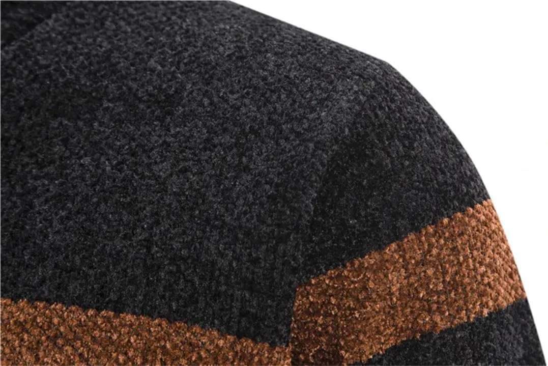 Men Knitwear Cardigan Sweater Autumn Winter Stand-Up Collar Zipper Casual Cardigan Sweater Jacket