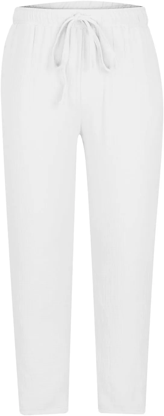 Men Linen Pants Side Zipper Pants Drawstring Tapered Pants Elastic Waist Trousers Losse Fit Summer Pants Dress Pants