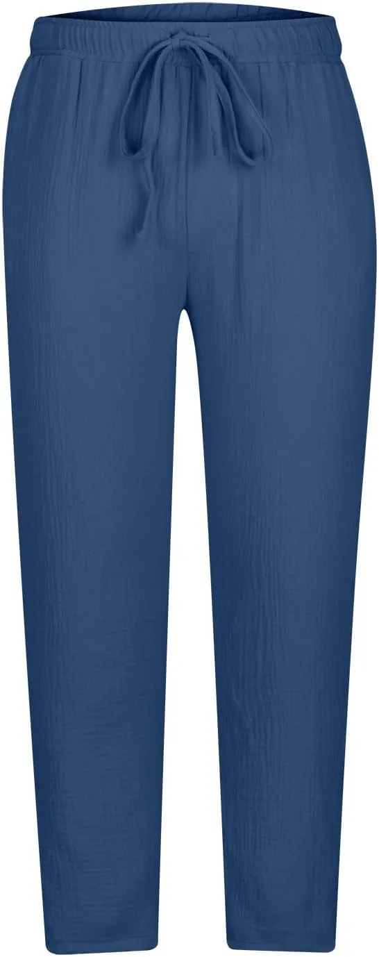 Men Linen Pants Side Zipper Pants Drawstring Tapered Pants Elastic Waist Trousers Losse Fit Summer Pants Dress Pants