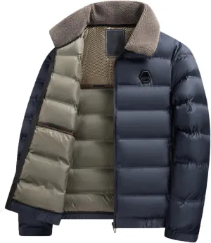 Men Thickened Cotton Padded Jacket Winter Warmth Versatile Jacket, Men Windproof Cotton Coat.