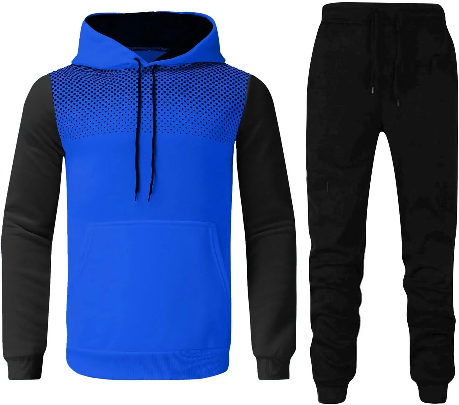 Mens 2 Piece Sweat Suit Leisure Solid Color Sweater Pants Sports Suit Set Mens 2 Piece Hoodie for Men Mens