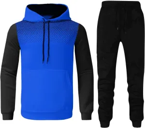 Mens 2 Piece Sweat Suit Leisure Solid Color Sweater Pants Sports Suit Set Mens 2 Piece Hoodie for Men Mens