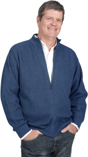 Men's 21st Century Zip Up Cardigan Lightweight Luxury with Exceptional Warmth in 100% Alpaca Wool