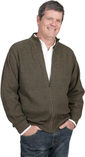 Men's 21st Century Zip Up Cardigan Lightweight Luxury with Exceptional Warmth in 100% Alpaca Wool