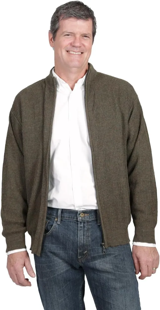 Men's 21st Century Zip Up Cardigan Lightweight Luxury with Exceptional Warmth in 100% Alpaca Wool