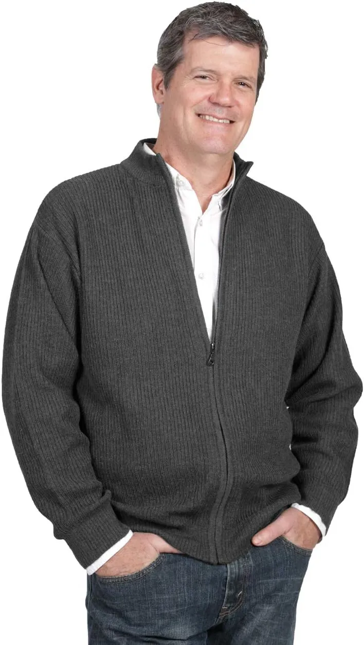 Men's 21st Century Zip Up Cardigan Lightweight Luxury with Exceptional Warmth in 100% Alpaca Wool