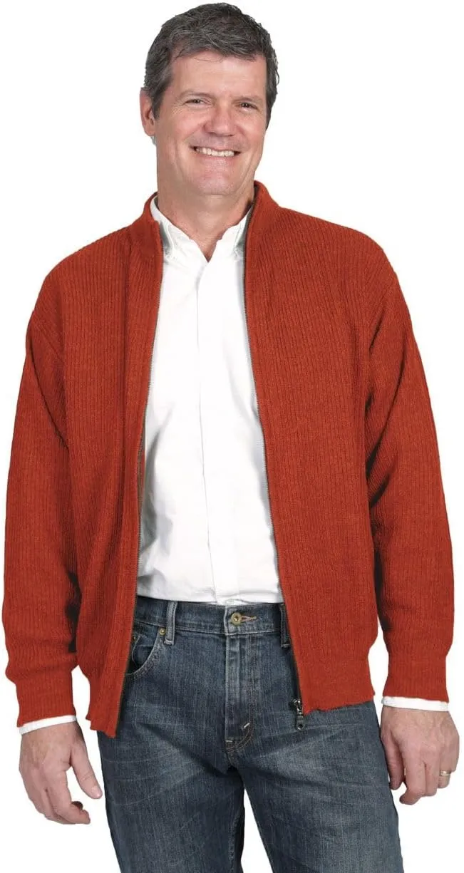 Men's 21st Century Zip Up Cardigan Lightweight Luxury with Exceptional Warmth in 100% Alpaca Wool