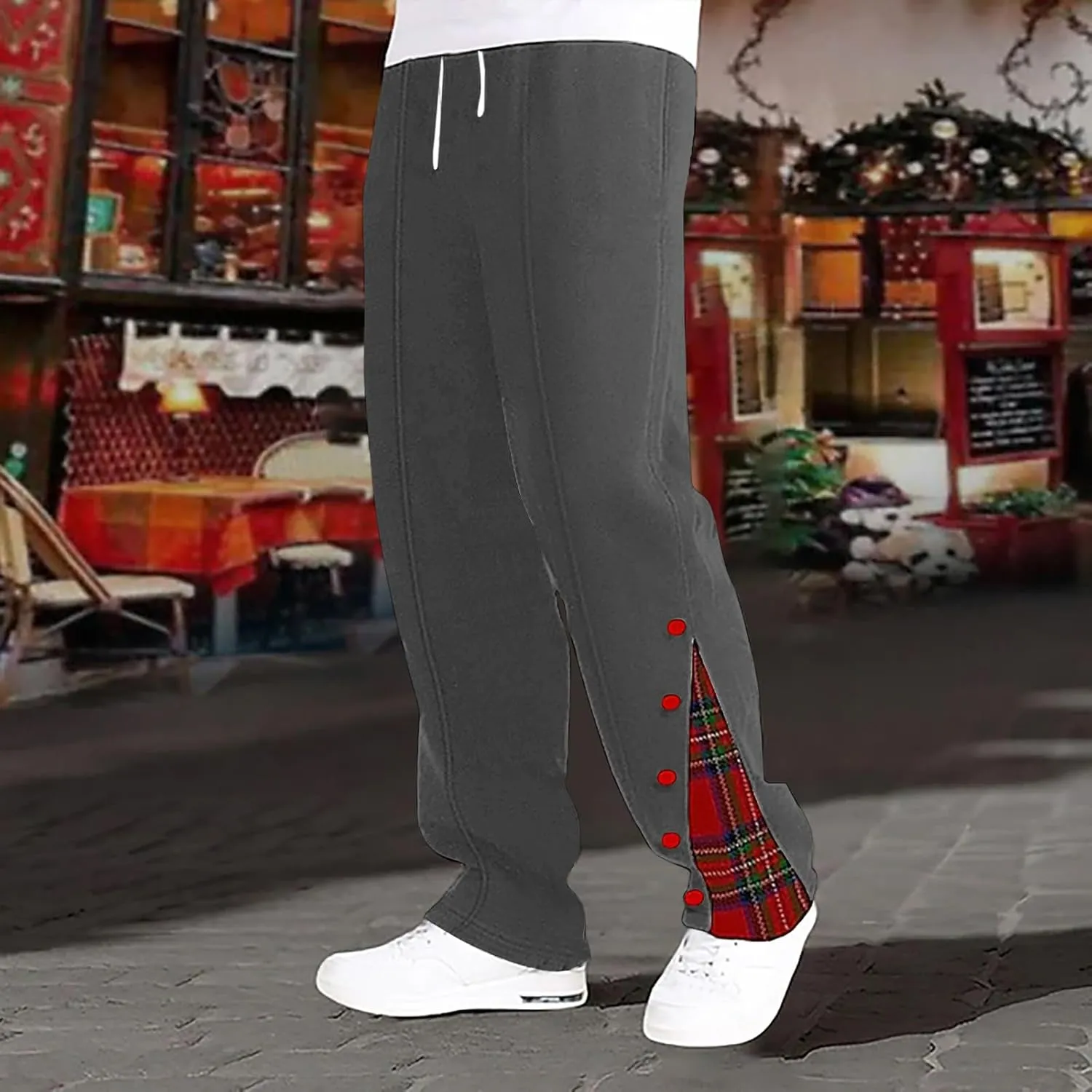 Men's Baggy Sweatpants Plus Size Elastic Waist Drawstring Wide Leg Casual Pants Fashion Breathable Joggers Trousers