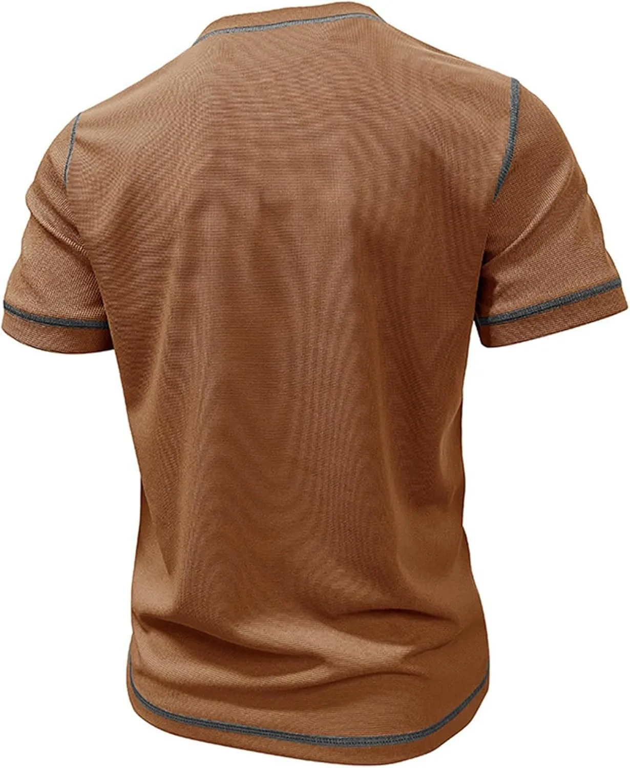 Mens Band Collar Henley Short Sleeve Shirt Vintage Casual Summer Shirt Soft Fashion Casual Beach T Shirts