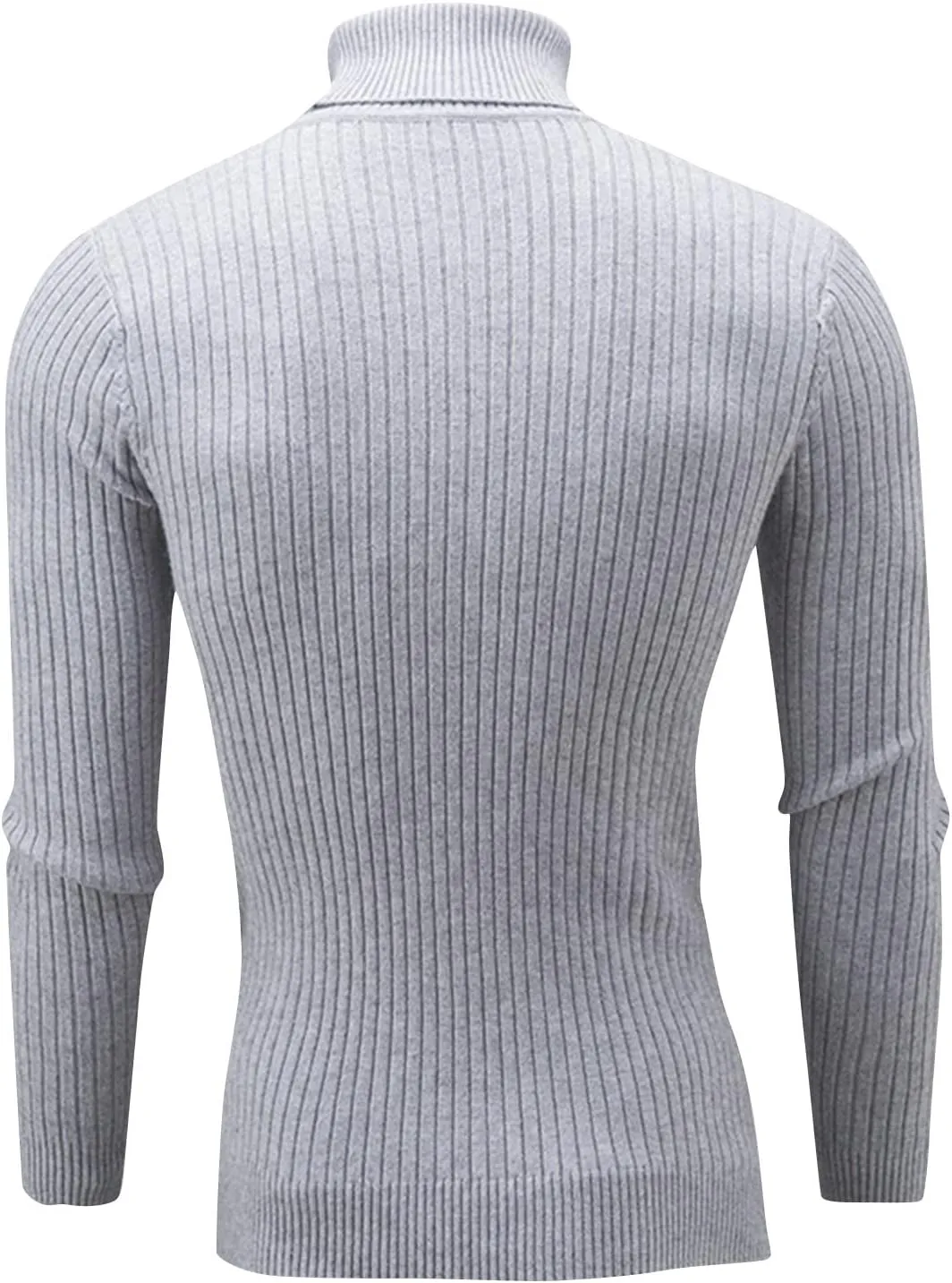 Men's Basic Designed Knitted Sweaters,Slim Pullover Sweaters High Neck Knitted Sweater Long Sleeve Knitwear