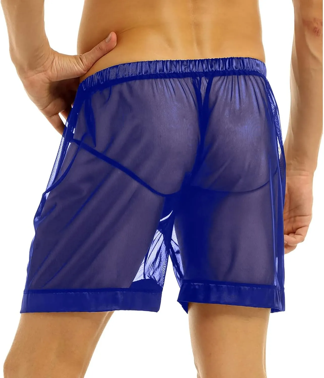 Mens Breathable Boxer Shorts Lip See Sexy Through Underpants Underwear Men's Print Transparent Men's underwear
