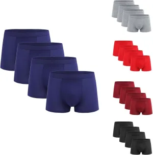 Men's Breathable Trunks 4 Pack Stretch Comfy Soft Underwear Versatile Athletic Lightweight Boxer Briefs Multi Pack