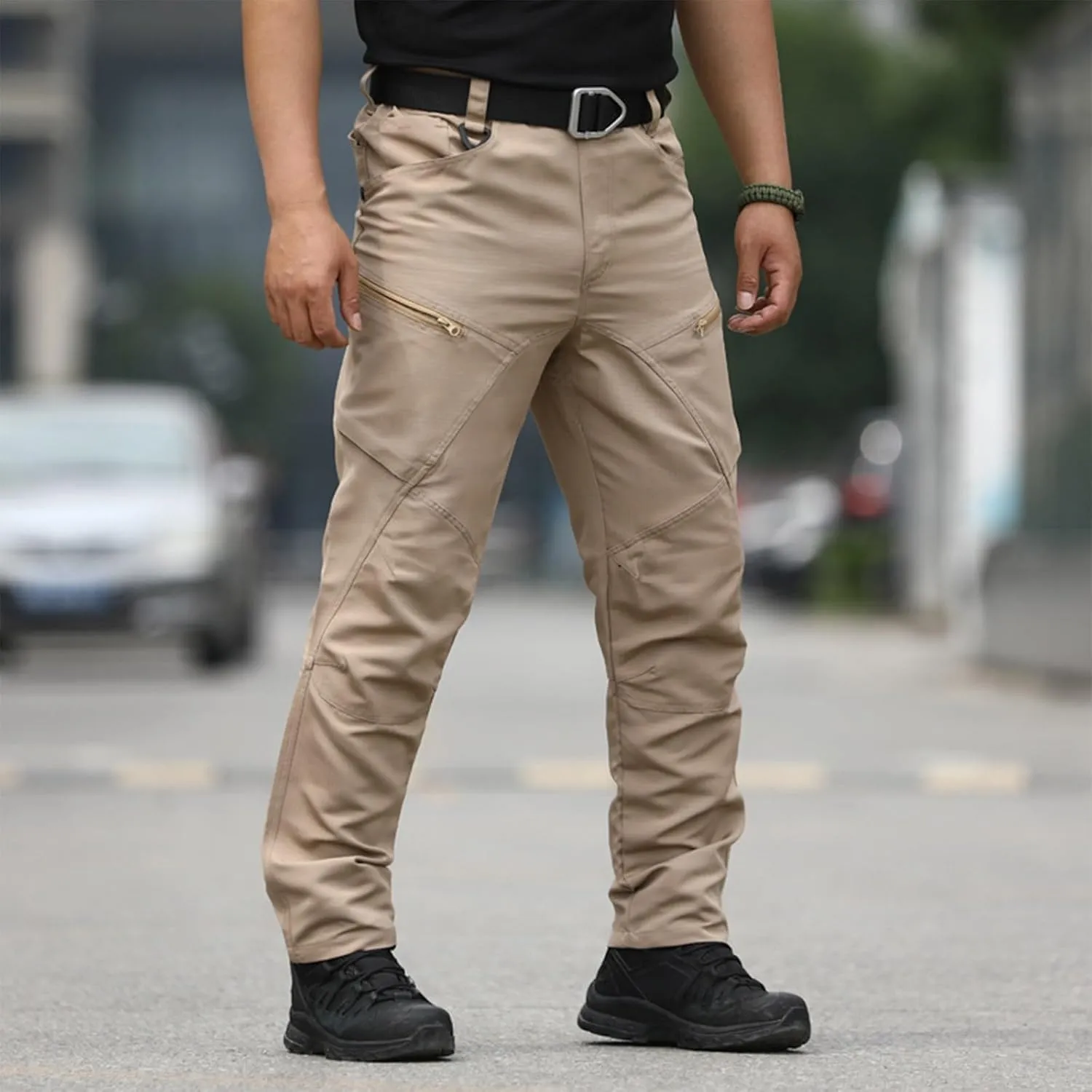 Men's Cargo Pants Baggy Casual Work Pants Hiking Water Resistant Tactical Pants Straight Multi Pockets Trousers