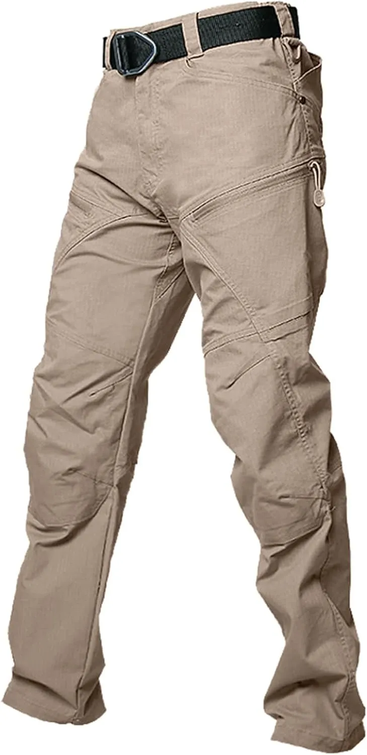Men's Cargo Pants Baggy Casual Work Pants Hiking Water Resistant Tactical Pants Straight Multi Pockets Trousers