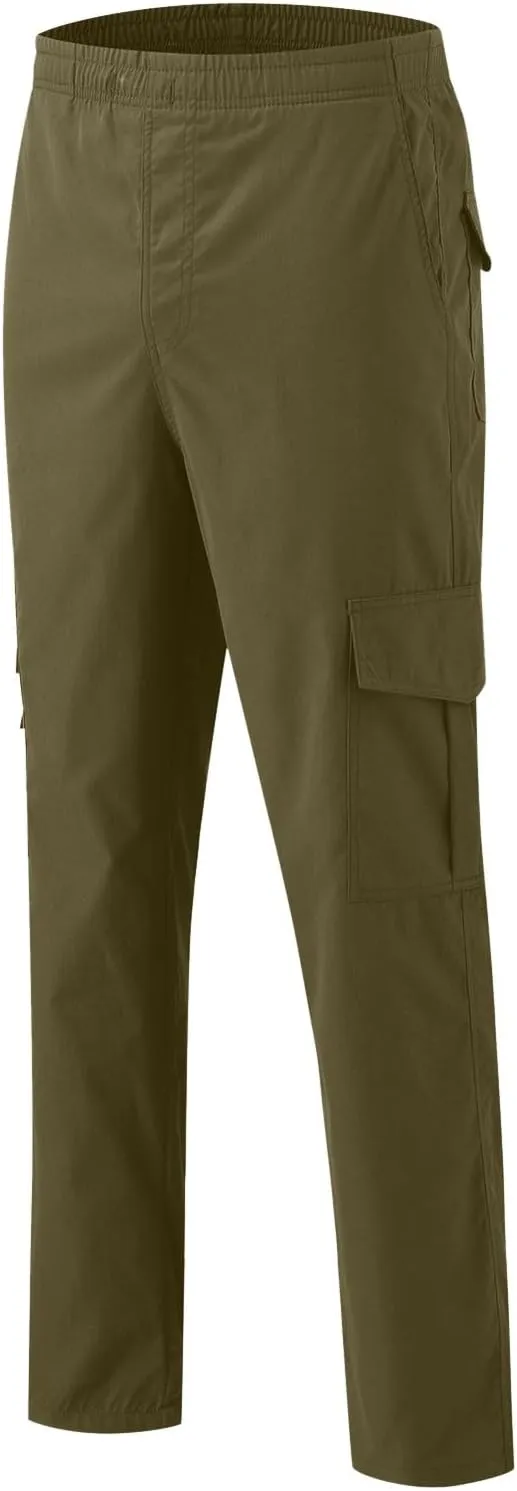 Mens Cargo Pants Casual Loose Fit Joggers Multi Pockets Outdoor Hiking Work Sweatpants