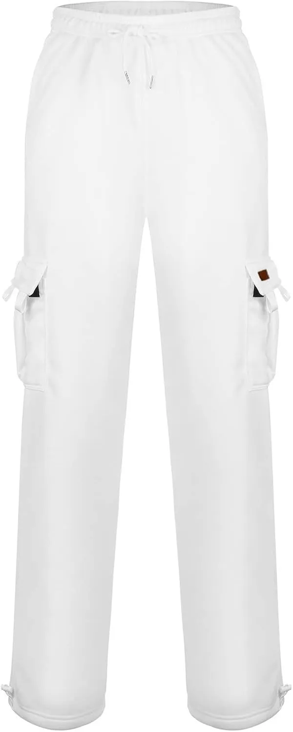 Mens Cargo Sweatpants Baggy Plus Size Elastic Waist Drawstring with Pockets 2024 New Workout Pants