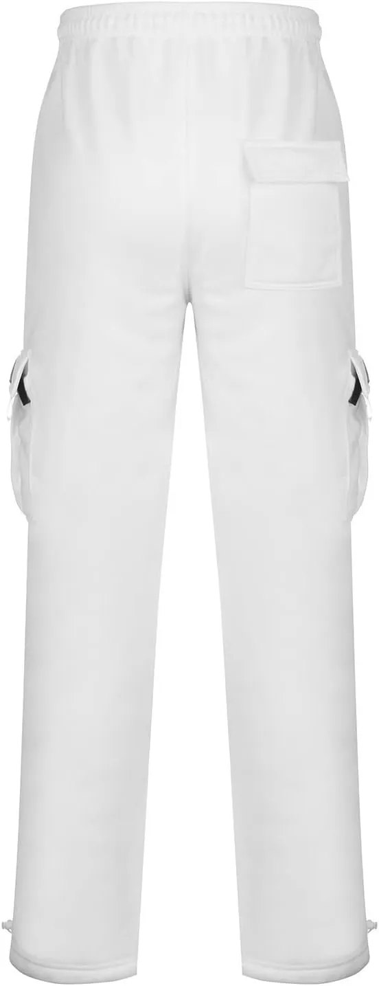 Mens Cargo Sweatpants Baggy Plus Size Elastic Waist Drawstring with Pockets 2024 New Workout Pants