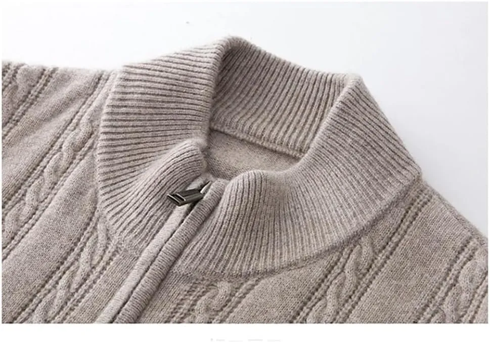 Men's Cashmere Cardigan Vest Knitwear Vest Sleeveless Zipper Cardigan Sweater Vest