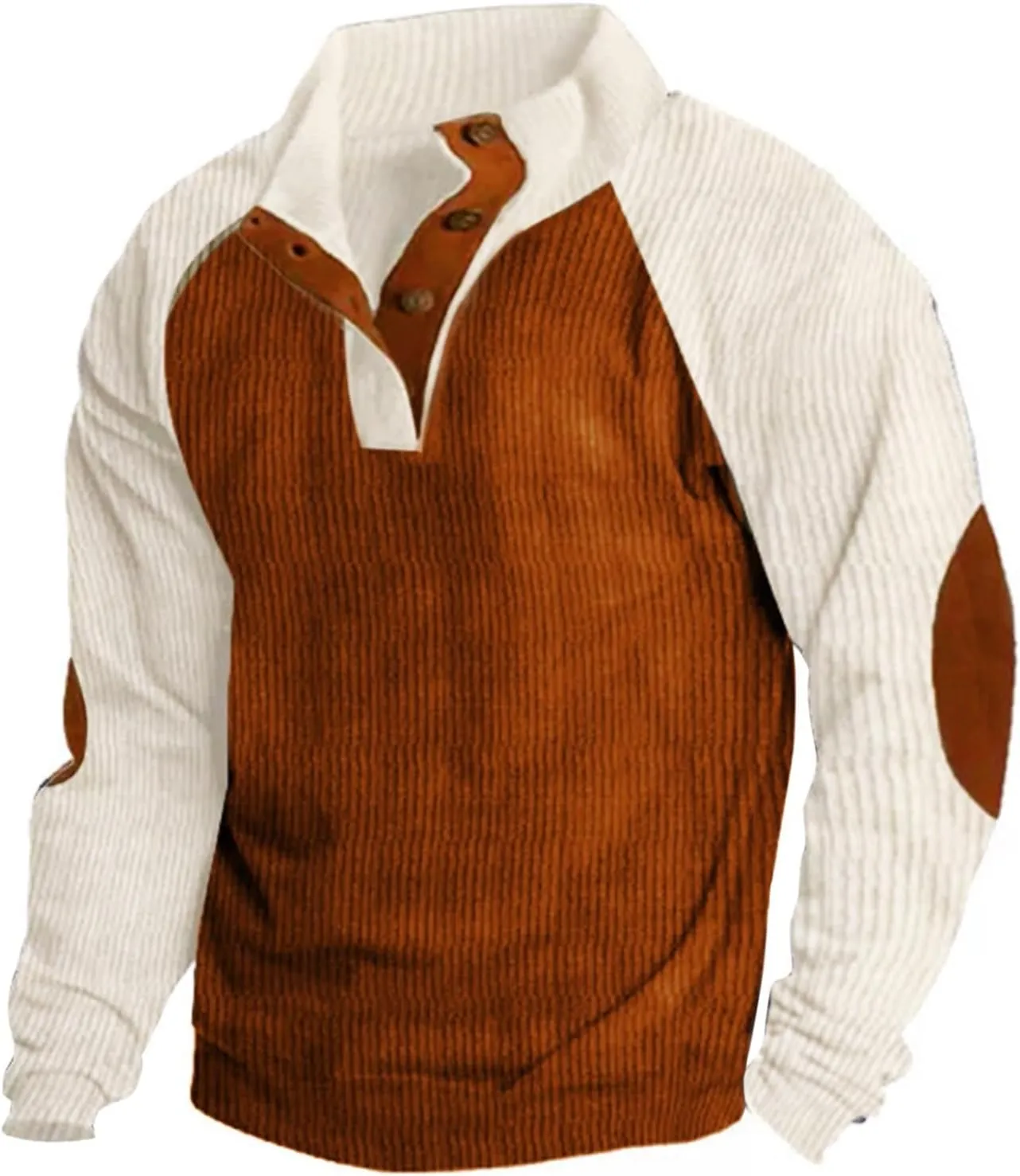 Men's Cashmere Long Sleeve Sweatshirt Day Casual Fashion Soft And Comfortable Small Print Long Sleeved Button