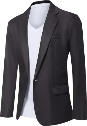 Mens Casual Blazer Suit Jackets Slim Fit One Button Sport Coats Lightweight Business Daily Jacket