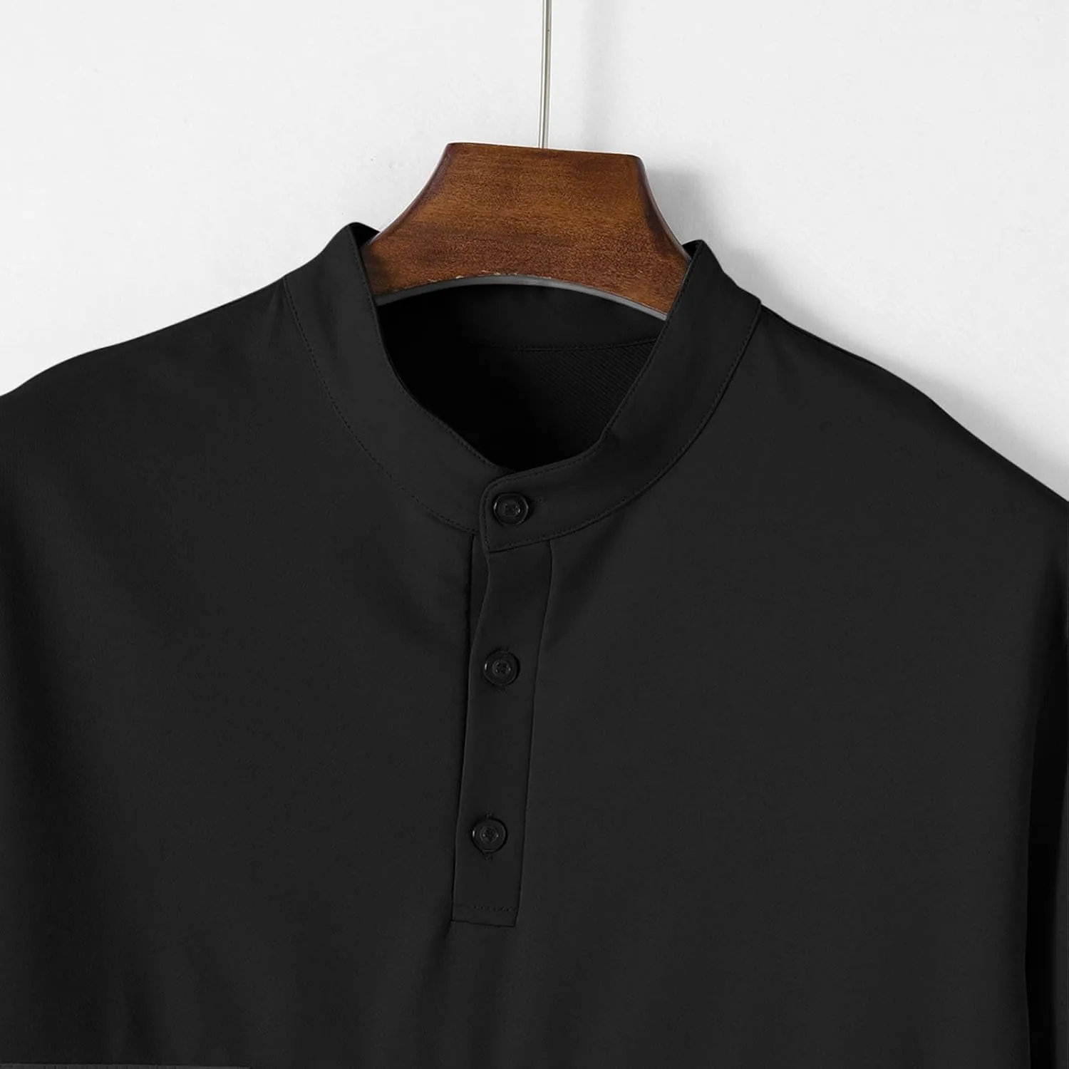 Mens Casual Golf Shirts Henley Neck Quarter Button Short Sleeve T-Shirt Loose Fit Striped Activewear Work Shirts