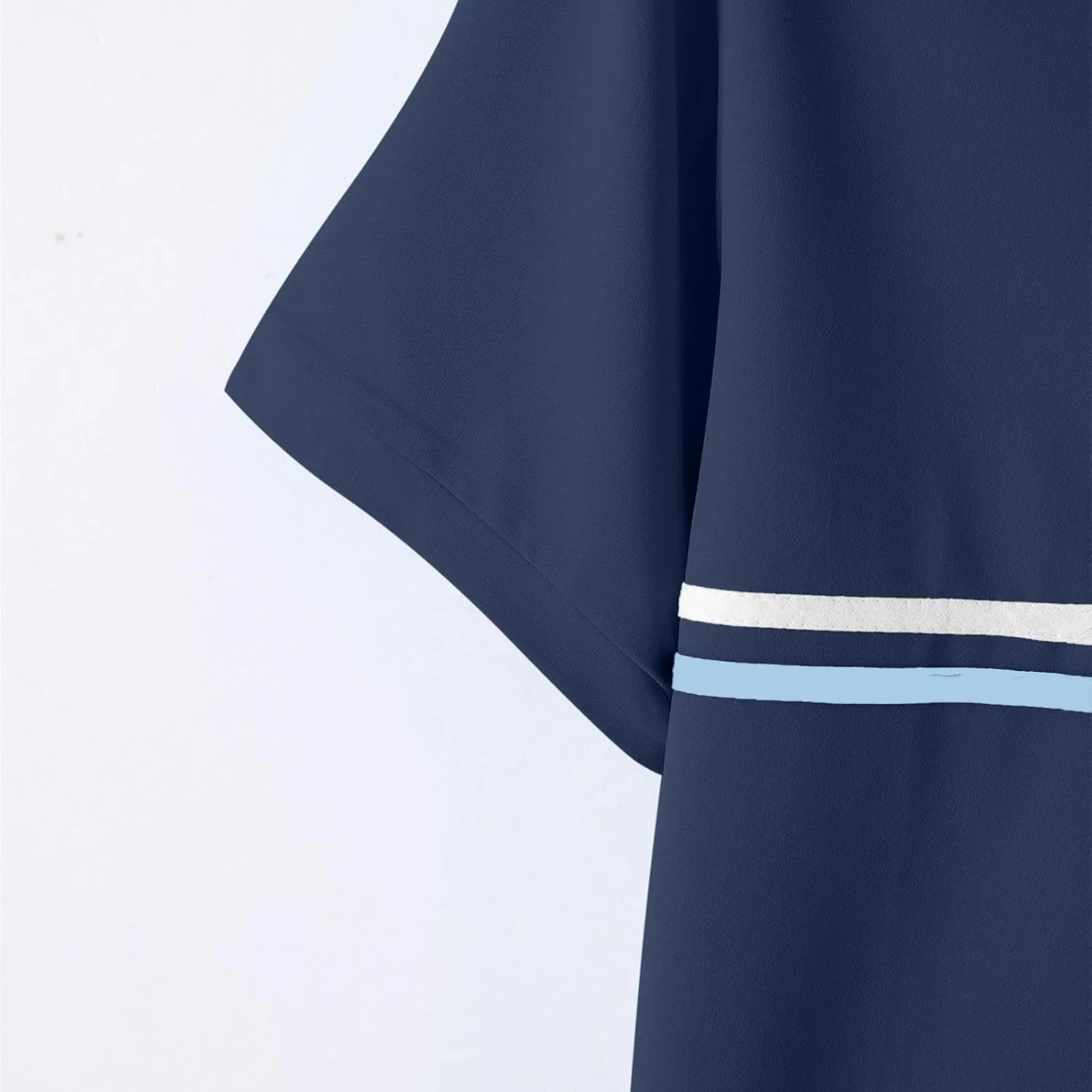 Mens Casual Golf Shirts Henley Neck Quarter Button Short Sleeve T-Shirt Loose Fit Striped Activewear Work Shirts