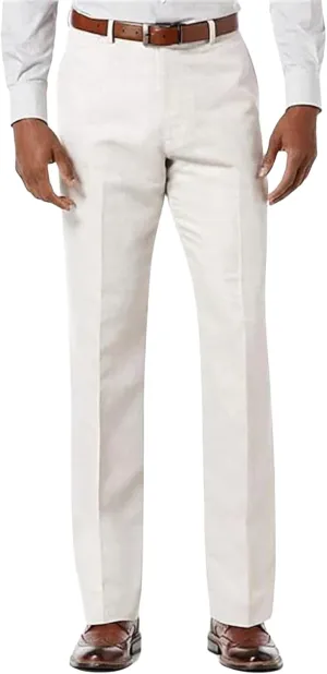 Men's Casual Straight-Fit Pants, Lightweight Wrinkle Free Dress Pants Stretch Flat Front Summer Spring Dress Slacks