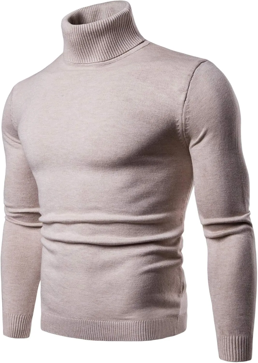 Mens Classic Sweatshirts Basic Knitted Turtleneck Jumper