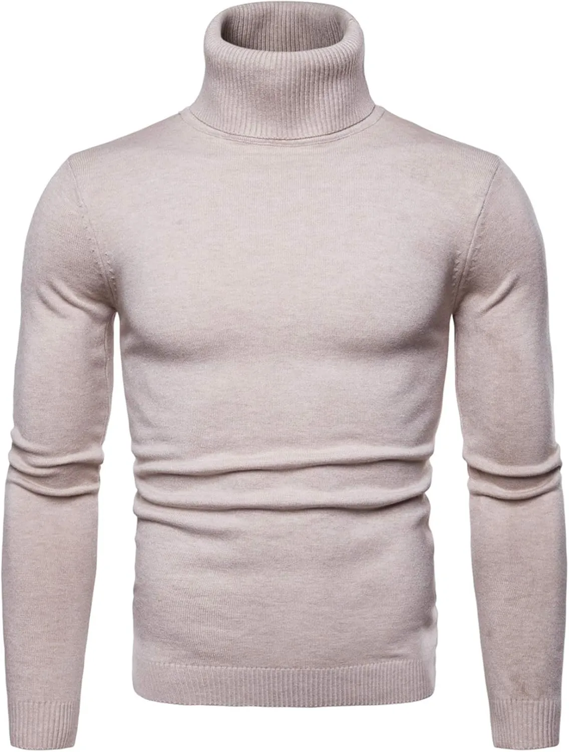 Mens Classic Sweatshirts Basic Knitted Turtleneck Jumper