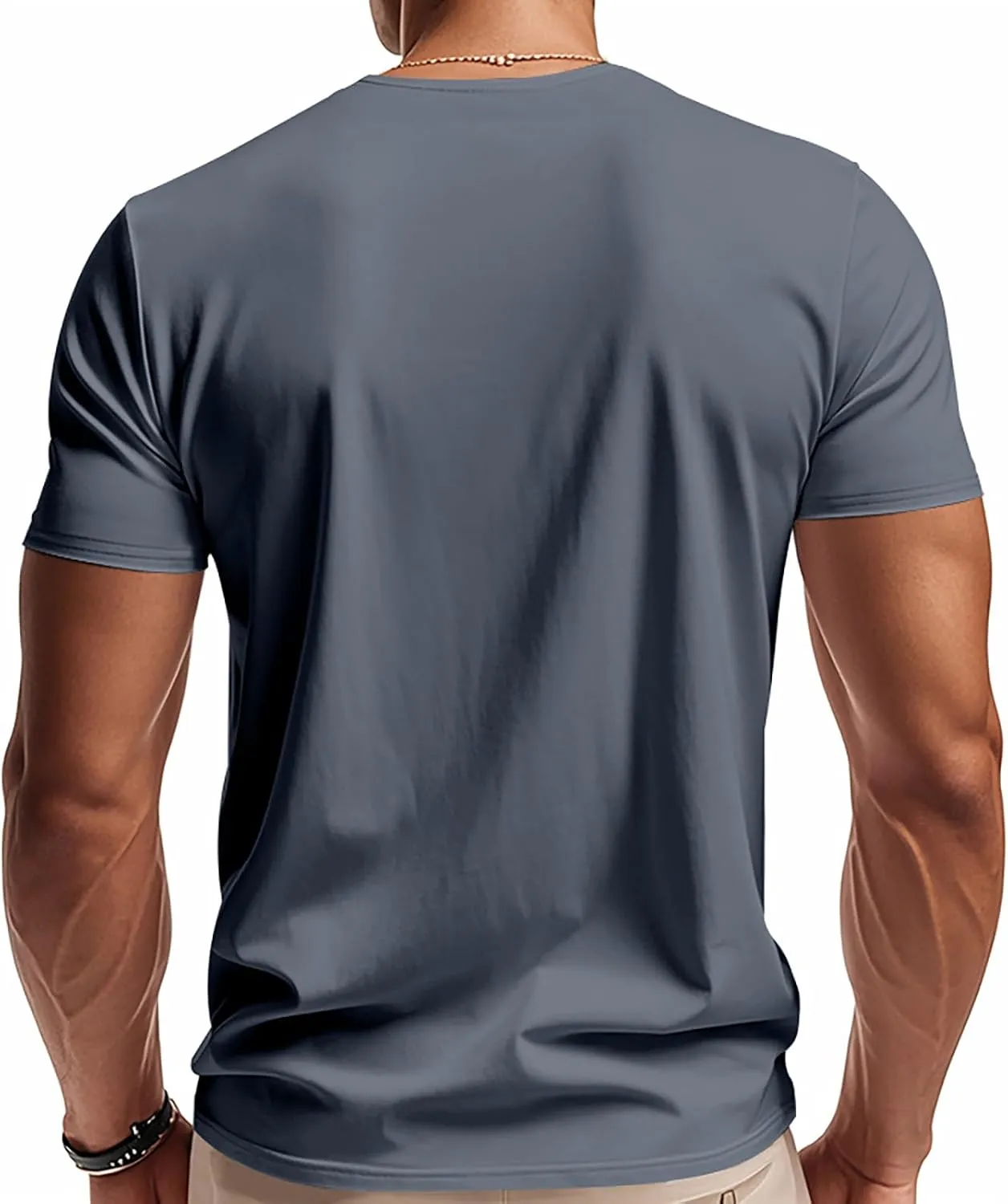 Mens Cotton Shirts Gentlemen's Short Sleeve Jacquard Casual Shirts V Neck Moisture Wicking Muscle Golf Basic Shirt